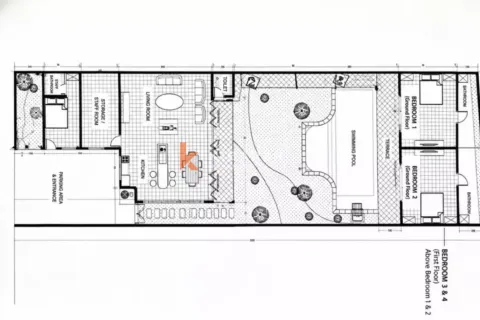 Vila 4 kamar tidur di Tibubeneng, Badung, Bali (12416) 17