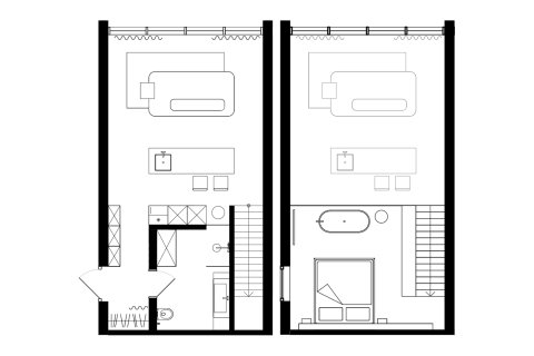 Denah Apartemen «1BR», 1 kamar tidur di The HEIGHTS
