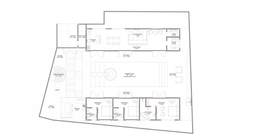 Вилла с 3 спальнями в Seafora villa , Кута, Бадунг, Бали (8159)
