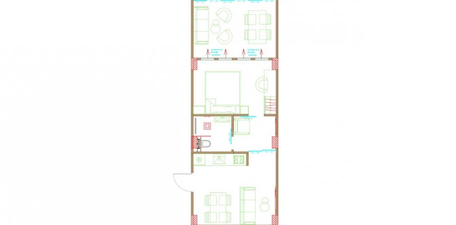 Квартира с 1 спальней в Habbi Melasti Residence, Бадунг, Бали (8291)