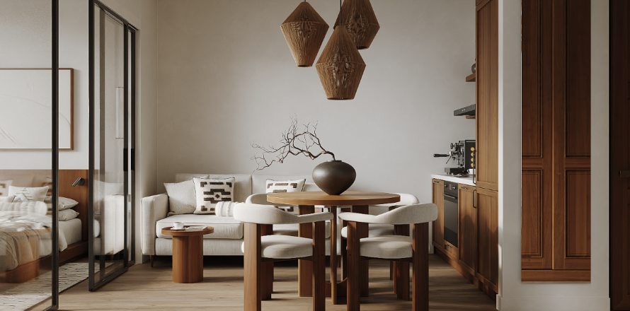Квартира с 1 спальней в Habbi Melasti Residence, Бадунг, Бали (8291)
