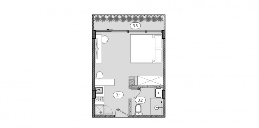 Apartemen studio di Elysium , Canggu, Badung, Bali (8267)