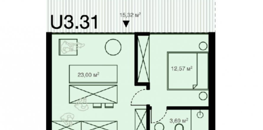 Вилла студия в Unit Space Village 3 , Табанан, Бали (5566)