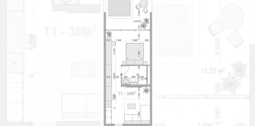 Studio Apartment in Anta Residence Canggu, Canggu, Badung, Bali (5560)
