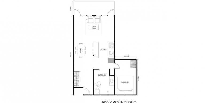 1 bedroom Penthouse in Parq Ubud, Tegallalang, Gianyar, Bali (5528)